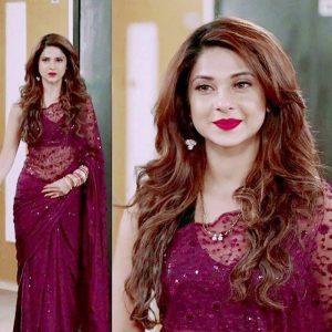 Bollywood Collection Wine Heavy Embroidery Sequin Saree