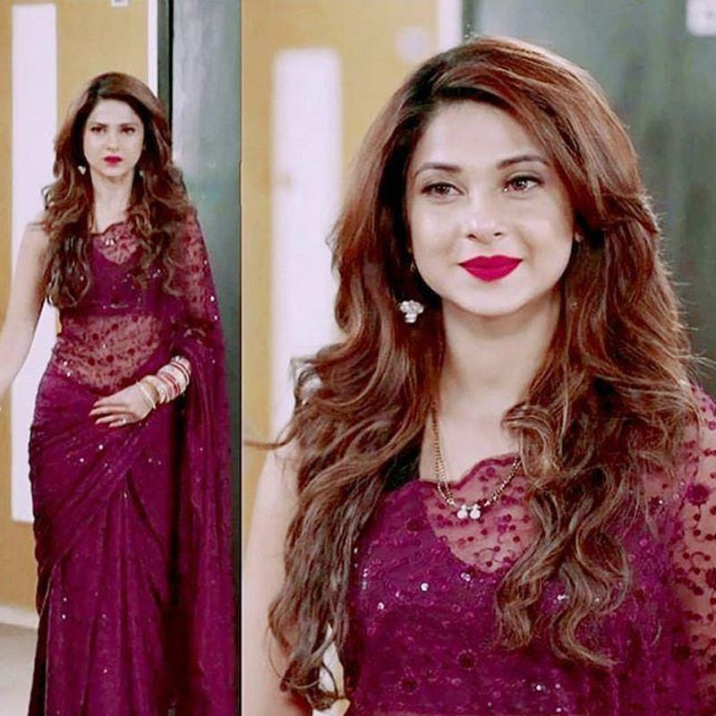 Bollywood Collection Wine Heavy Embroidery Sequin Saree
