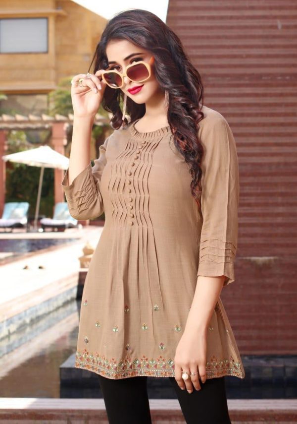 Chiku Color Cotton Blend Classy Top