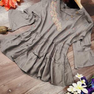 Grey Color Lady Wear Top