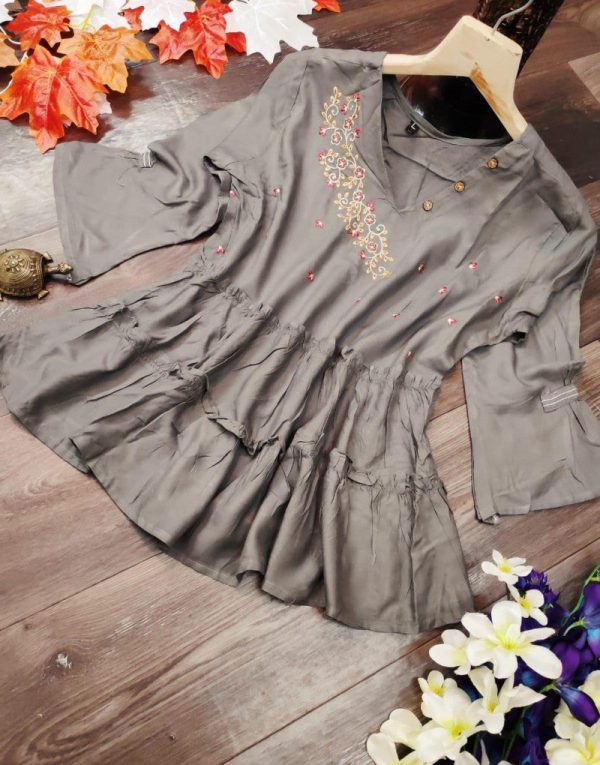 Grey Color Lady Wear Top