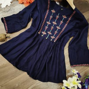 Navy Blue Color Classy Top