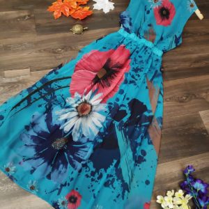 Classy Printed Sky Blue Color Kurti