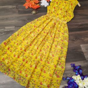 Yellow Color Printed Kurti