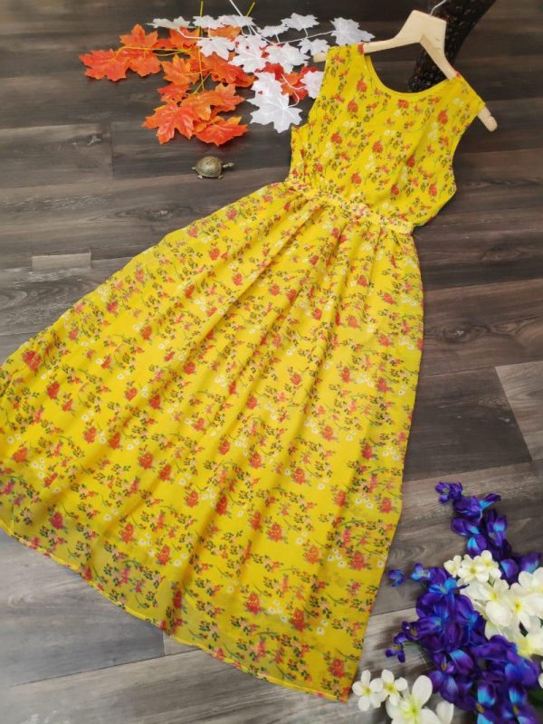 Yellow Color Printed Kurti