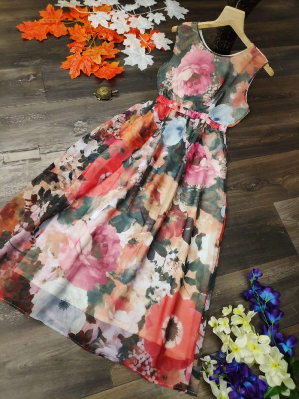 Multi Color Heavy Faux Georgette Kurti