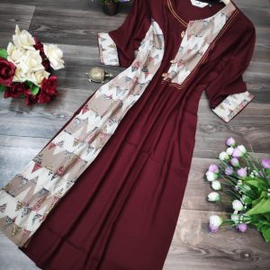 Heavy Maroon Color Classy Kurti