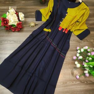 Laxuriant Blue Color Cotton Blend Classy Kurti