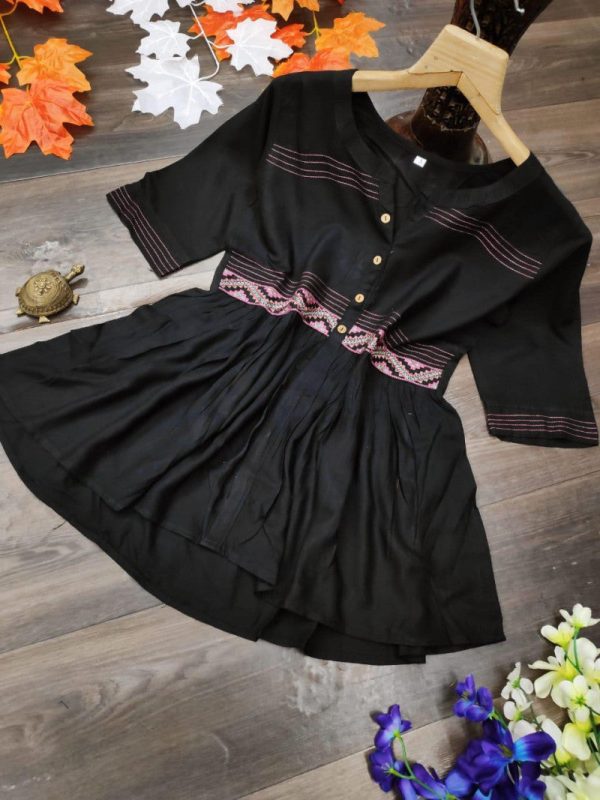Branded Black Color Cotton Blend Top