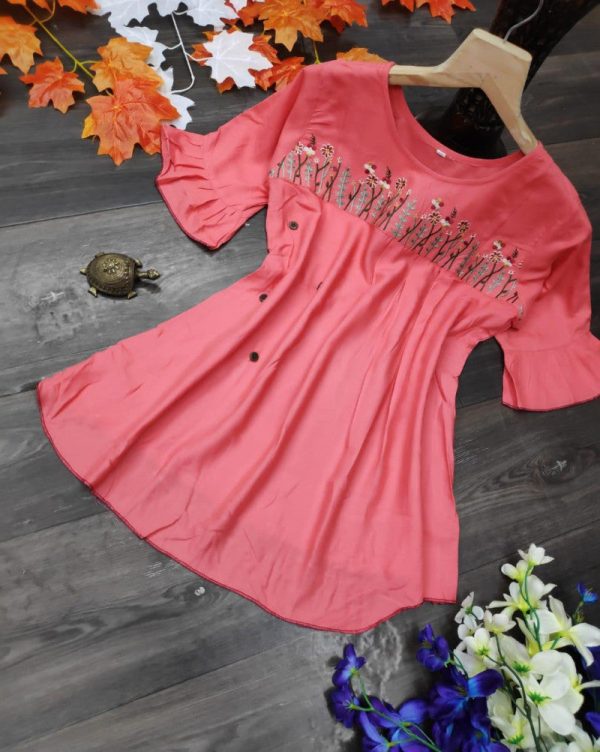 Branded Light Pink  Color Cotton Blend Top