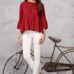 Trending Red Color Classy Top