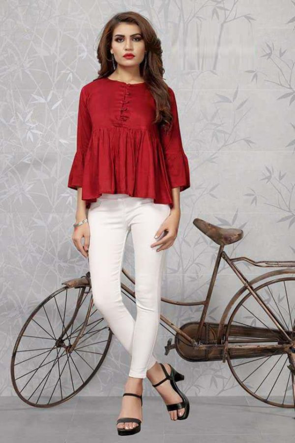 Trending Red Color Classy Top