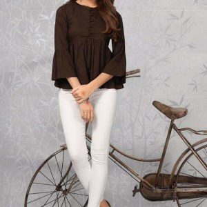 Trending Brown Color Classy Top