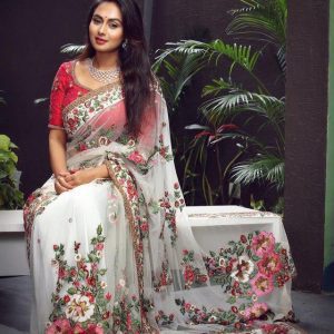 Trending Trending Stunning  White Color Saree