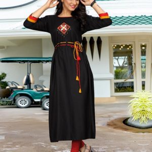 Trending Wear Lady Wear Black Color Kurti