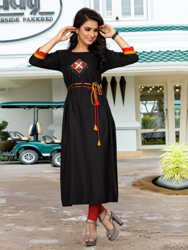 Trending Wear Lady Wear Black Color Kurti