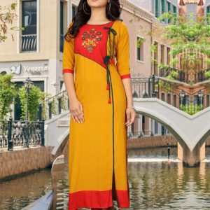 Trending Fanc Yellow Color Kurti