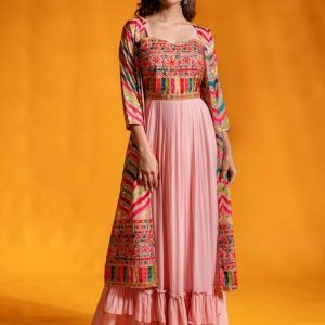 Charming Color Full Gown With Koti