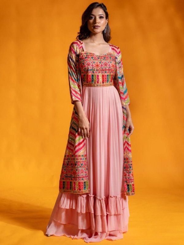 Charming Color Full Gown With Koti