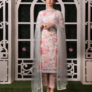 All functional Designer Peach Color PLazo Suit