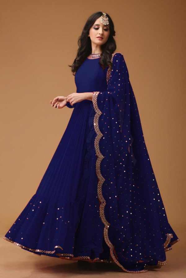 All functional Wear Navy Blue Designer Gown