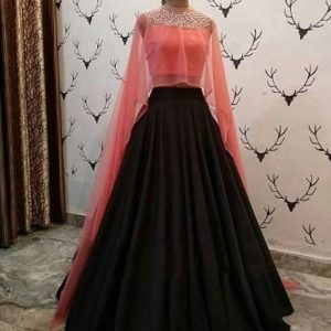 Party Wear Pearl Work Black Lehenga Choli With Duptta
