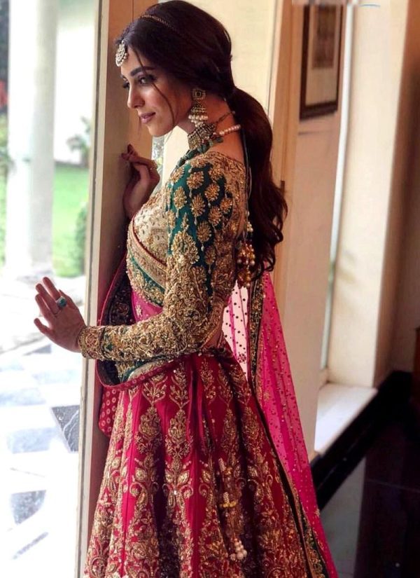 Higly Demanded Pink Kerala Silk Embroidered Bridal Lehenga Choli