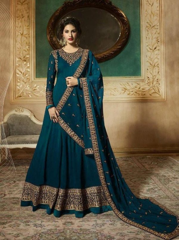 All functional Wear Morpich Color Anarkali Suit
