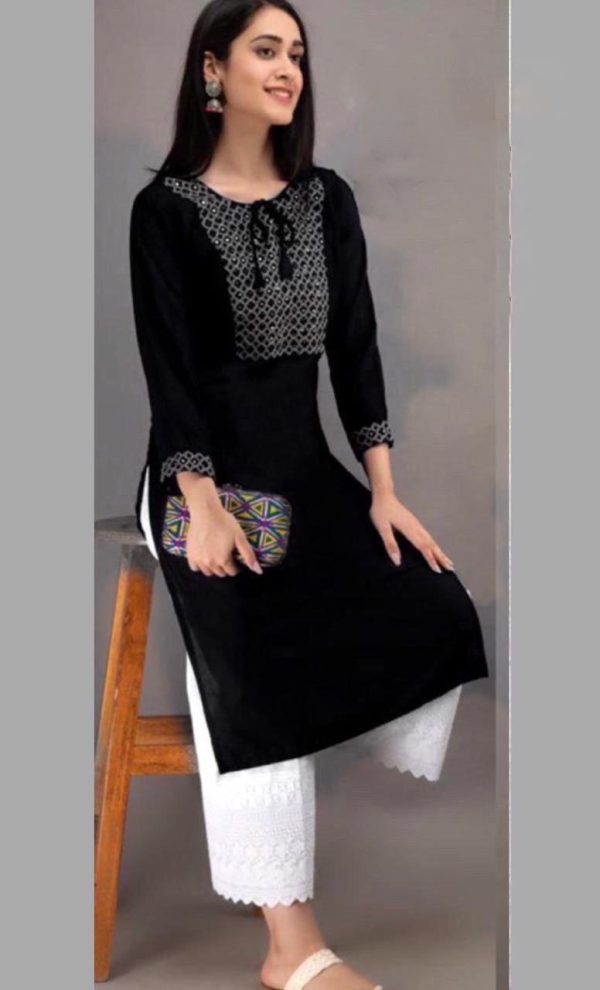 Charming embroidered Work Black Plazo Kurti