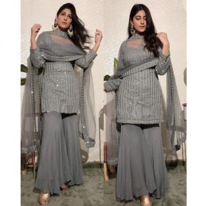 celebration Georgette With Sequence Embroidery Plazo Suit