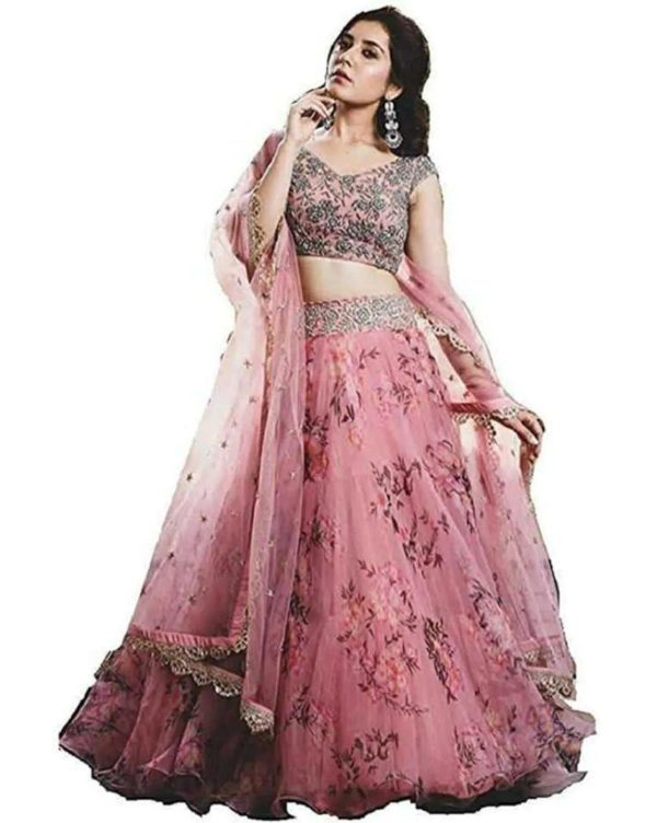 Embellished Flared Lehenga Choli Set with Dupatta