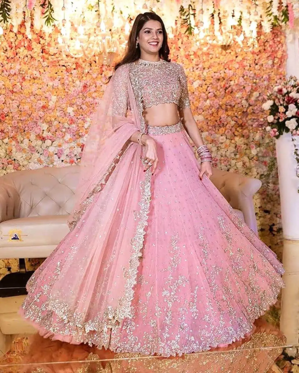 Lovely Pink Color occasion Wear Lehenga Choli