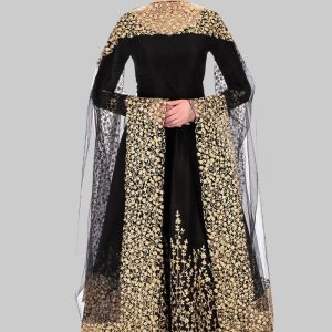 luxurious Black Color Embroidery Designer Indian Dresses