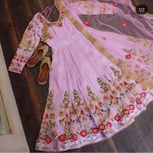 All functional Pink Anarkali Suit