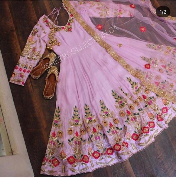All functional Pink Anarkali Suit