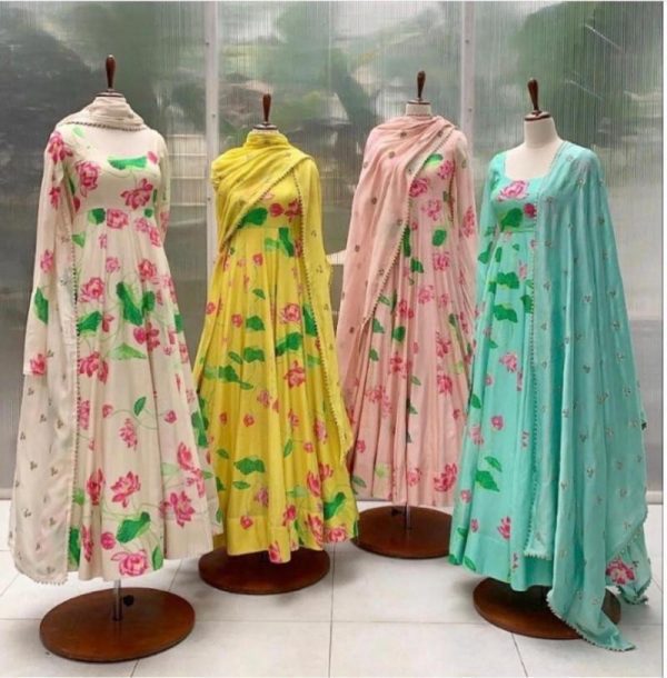 Arresting Color Full Gown