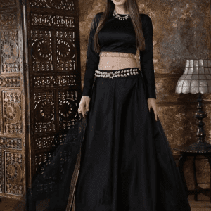 Excellent Black Color Lehenga Design
