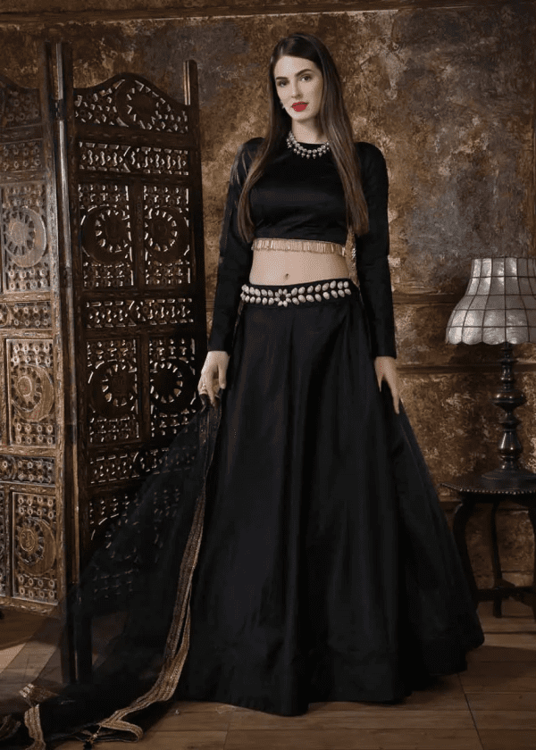 Excellent Black Color Lehenga Design