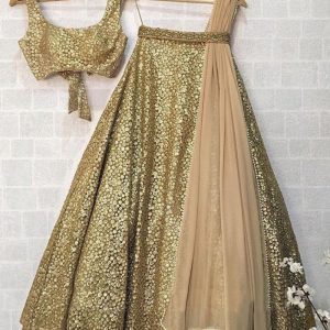 Extreme Like Stylee modern massive Velvet Golden Lehenga Choli