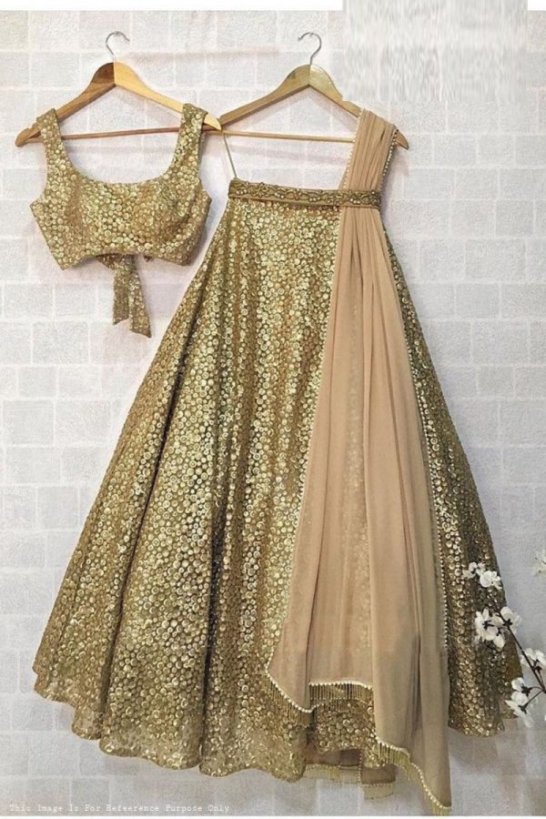 Extreme Like Stylee modern massive Velvet Golden Lehenga Choli