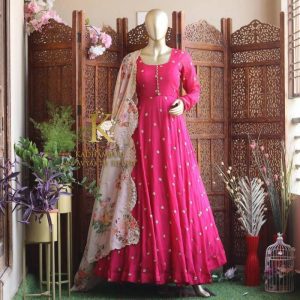 All functional Pink Color Anarkali GOwn