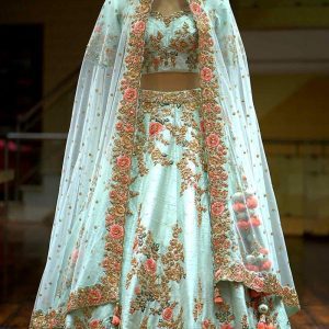 Majesty Featuring EmbroideRed Colour Lehenga Choli In Taffeta Silk