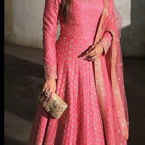 Charming Color Designer Silk Long Salwar Suit