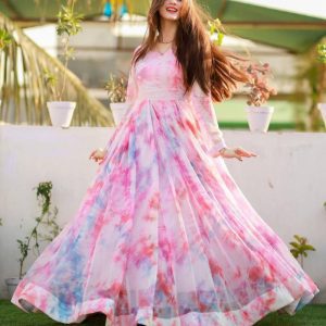 incredible Pink Color Designer Gown