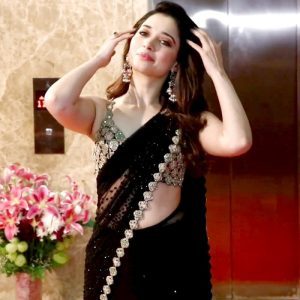 Gorgeous Tamannaah Bhatia Black Colour Saree