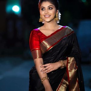 Demanding Casual Wear Fancy Black Colour Saree
