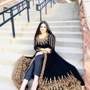 luxurious Black Color Heavy Embroidery Work Koti Suit