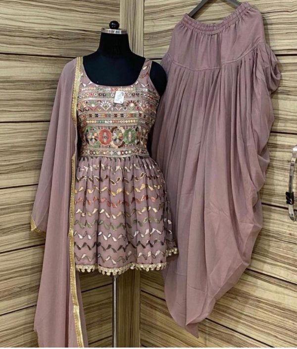 Blissta Color Top With Dhoti Suit