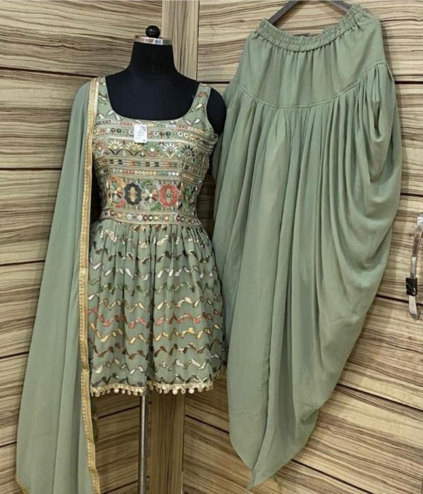 Charming Color Top With Dhoti Suit