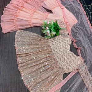 Attractive Heavy Sequnce Work Top With Sharara Suit